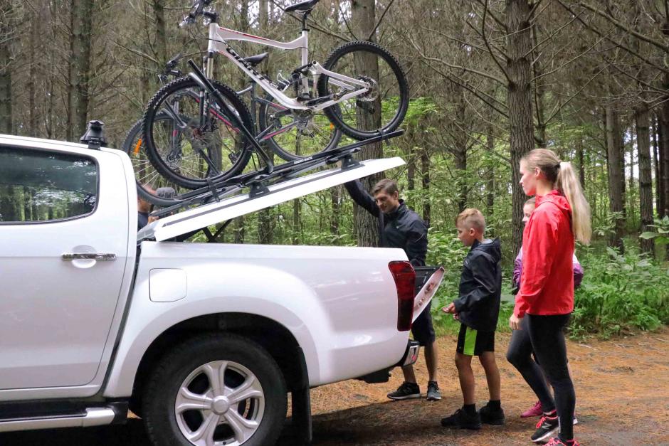 bike rack over truck bed cover